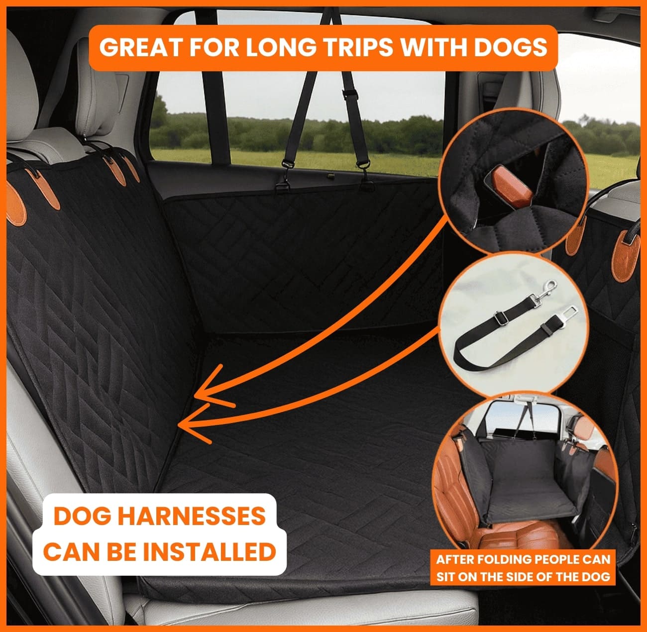 Zalorya 2.0™ – Premium Hard-Base Dog Car Seat Cover