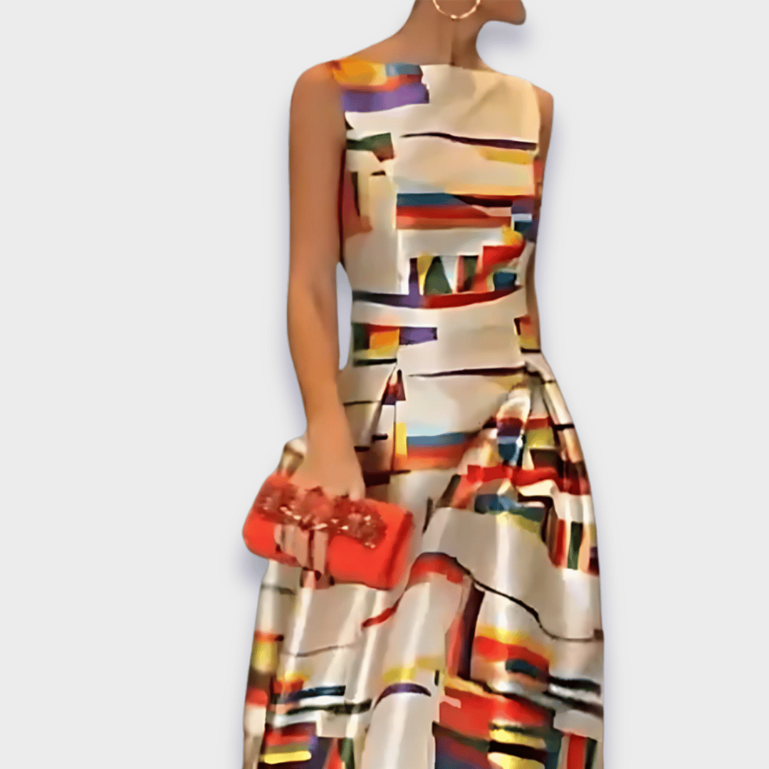 Babette | Sleeveless Bold Printed Maxi Dress
