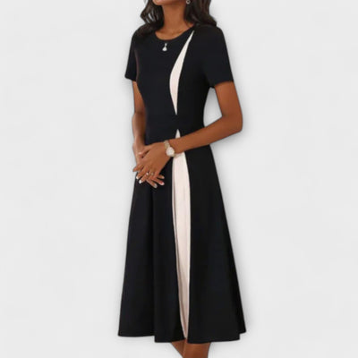 Hanne – Black and White Midi Dress